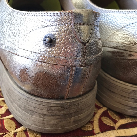 Diesel Silver Leather Men’s Oxford size 10.5 / 44 - Picture 7 of 9